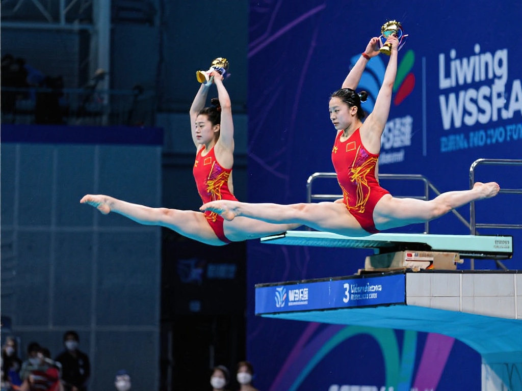 跳水世界杯女子3米板陈佳陈艺文双夺冠 跳水作为一项充满挑战又极具观赏性的运动,